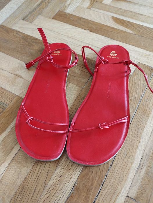 Боси сандали Groundies дамски червени кожени 41 номер 28 см
