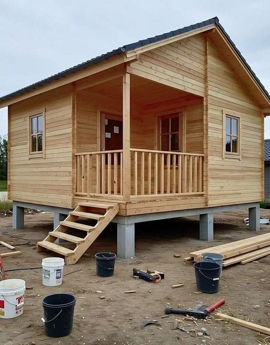 Construim căsuțe din lemn