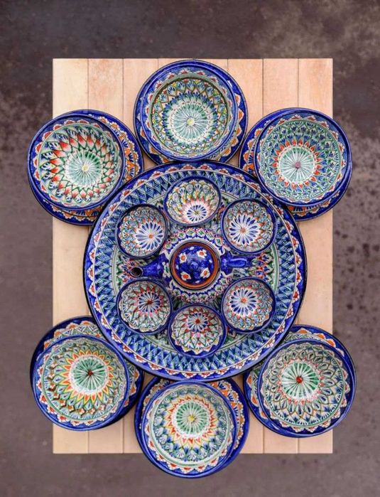 Риштанская керамика,Rishton sopol nabor,Rishton idish tovoqlari, sopol