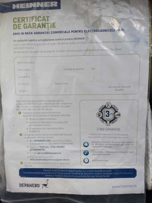 Masina de spalat in garantie pana la data de 19.08.2026 Clasa A