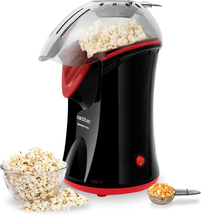 Машина за пуканки Fun&Taste P'Corn 1200W с конвекция, готова за 2 минути, с мерителна лъжичка.