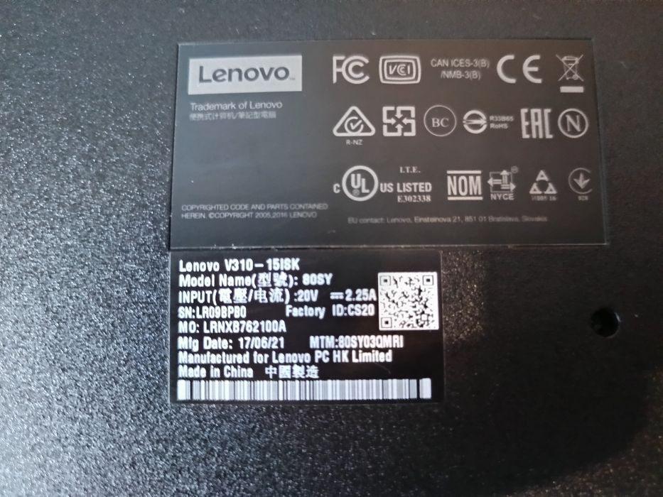 Laptop Lenovo V310-15ISK 80SY
