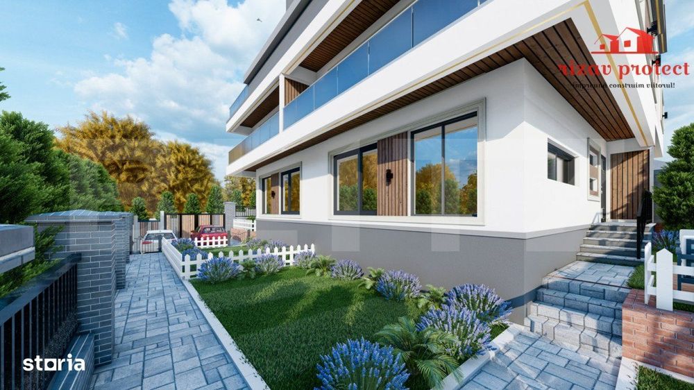 Apartament spatios 110 mp, 2 parcari, terasa si curte, finisat la chei