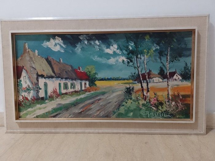 Ulei pe panza o lucrare semnată în cutit de o foarte buna calitate înc