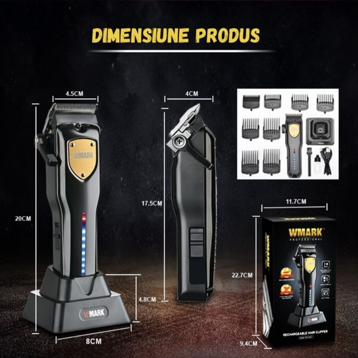 Masina De Tuns Profesionala BIRAI Sonic cu Acumulator, Stand incarcare