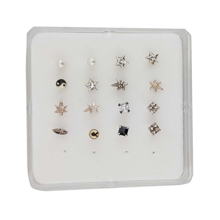 Vand piercinguri nas argint 925%,noi, set 16bucati/20lei