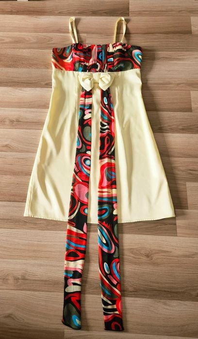 Rochie de vara din saten, cu bretele - marca Donna M