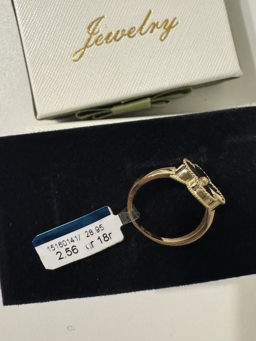 Серьги и кольцо ван клиф золотые