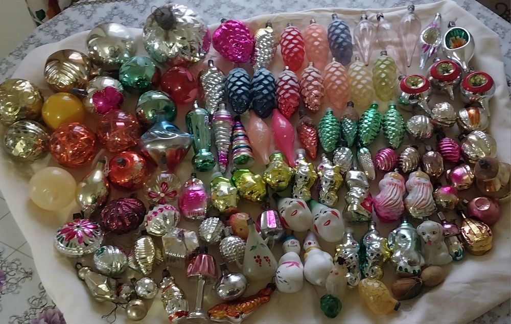 Ёлочные игрушки - стекло - ретро