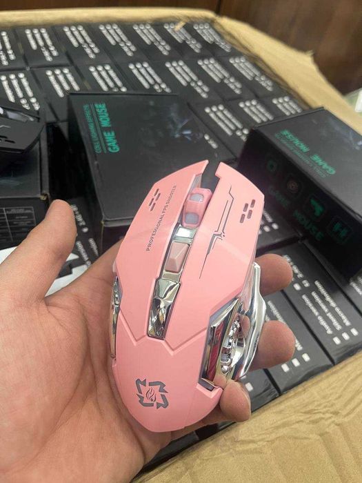 Беспроводная игровая мышь 2400 DPI, перезаряжаемая