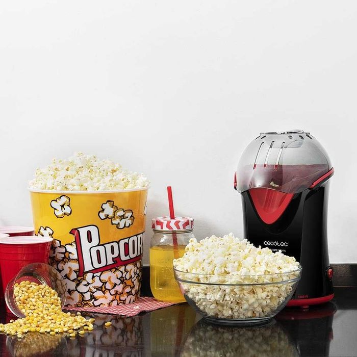 Машина за пуканки Fun&Taste P'Corn 1200W с конвекция, готова за 2 минути, с мерителна лъжичка.