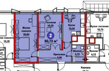 2-комн. квартира, 61 м², Мирзо-Улугбекский район