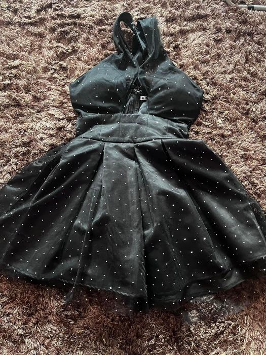 Rochie Mexton neagră cu aplicații