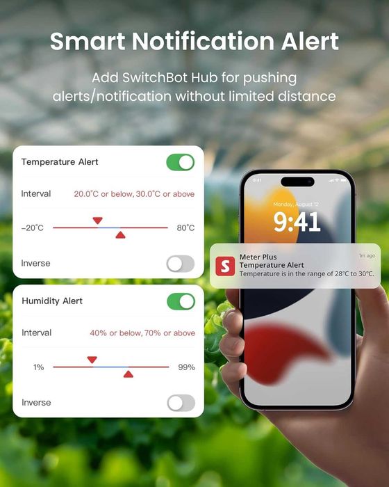 Комплект SwitchBot: 2x Смарт Термометър (3" Екран) + Hub Mini Matter