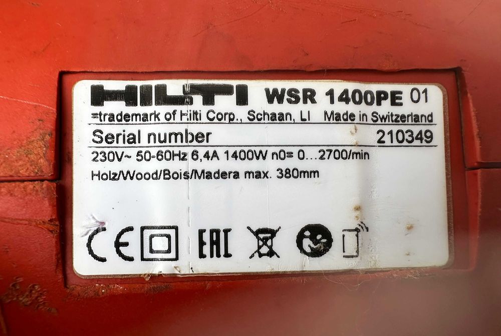 Hilti WSR 1400-PE - Мощен саблен трион 1400W с обороти!