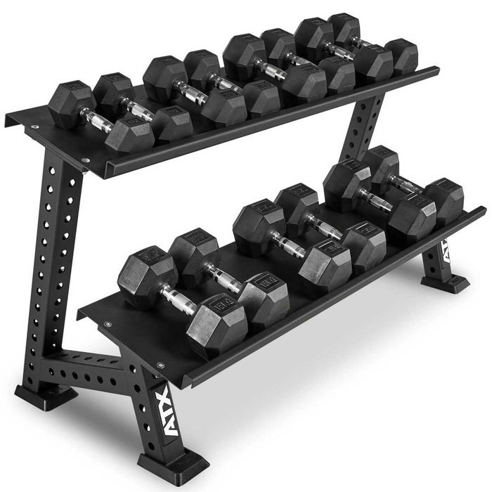 Гумирани Дъмбели HEX-Pro 5-20 кг | 7 чифта, Хексагонални Гири | Комплект Фитнес Гирички