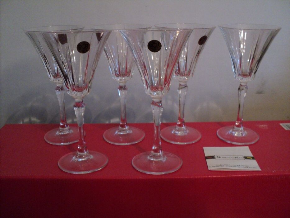 SUPERBE!!! Pahare Royal Crystal Rock NOVECENTO Italia, lucrate manual