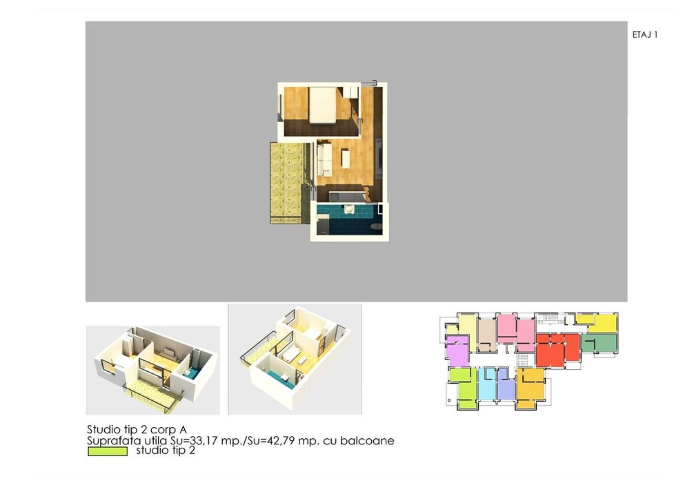 Apartament 2 camere, balcon, Costinești