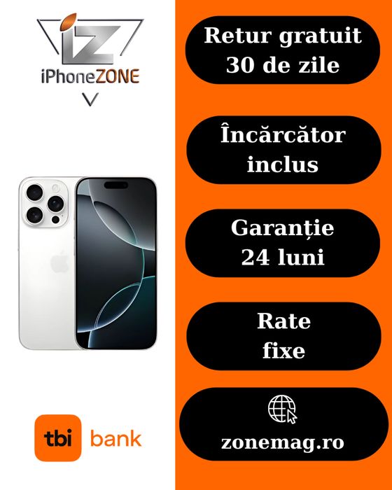 Iphone 16 Pro 256GB 90% Garantie Rate BuyBack - zonemag.ro