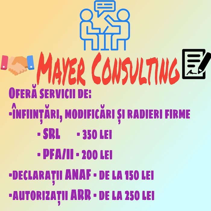 Înființări/Modificări /Radieri Firme(SRL,Pfa,II)