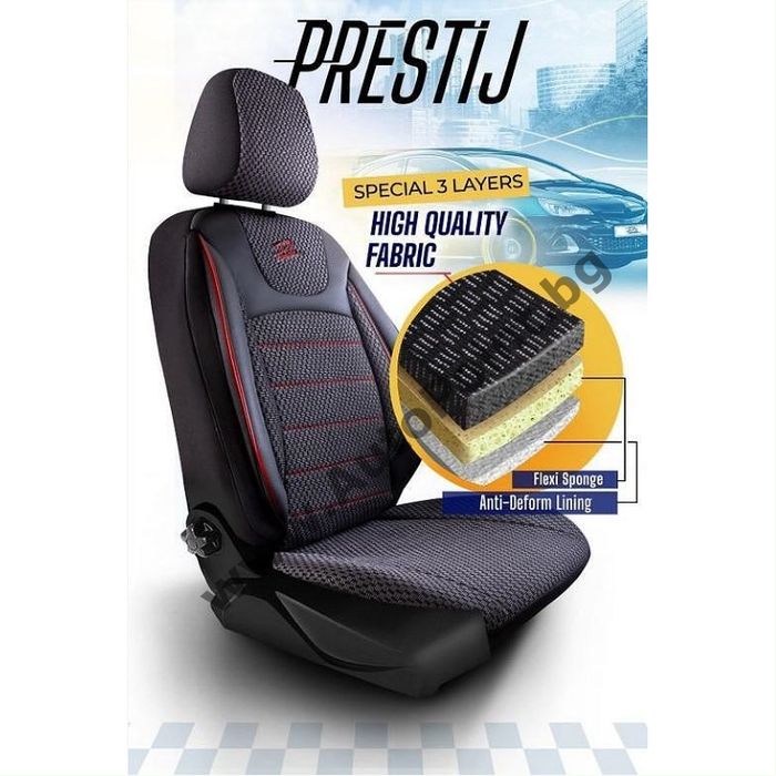Тапицерия Panda Prestige Черна с Червен 250080