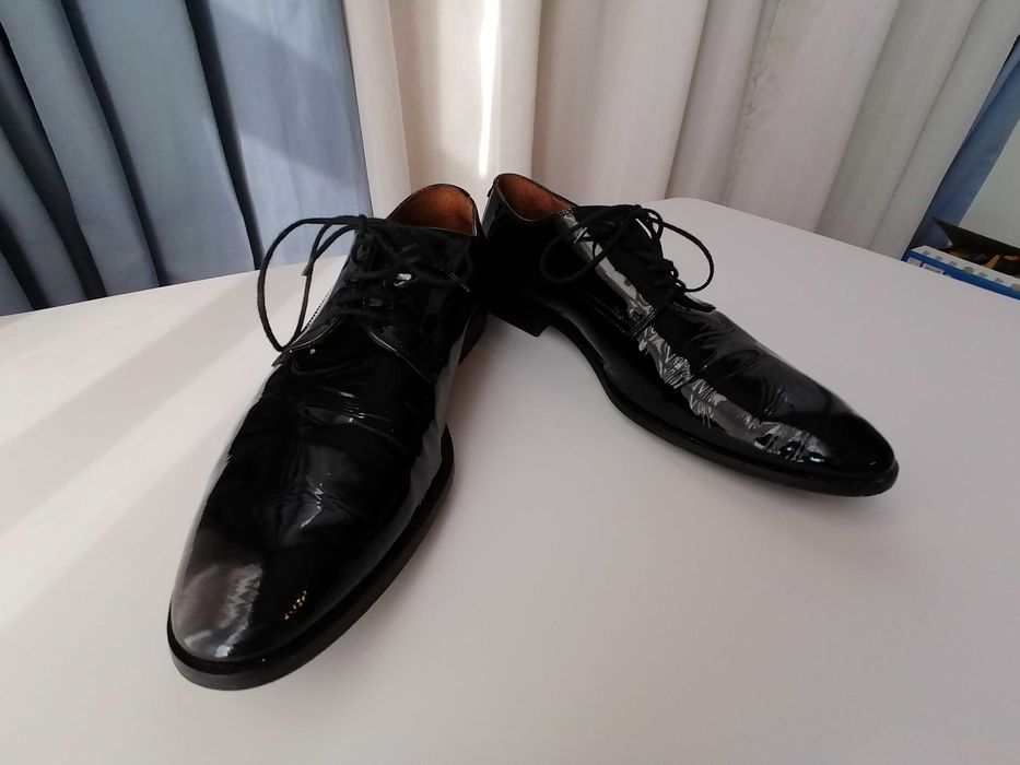 Pantofi barbati piele naturala lac, masura 40