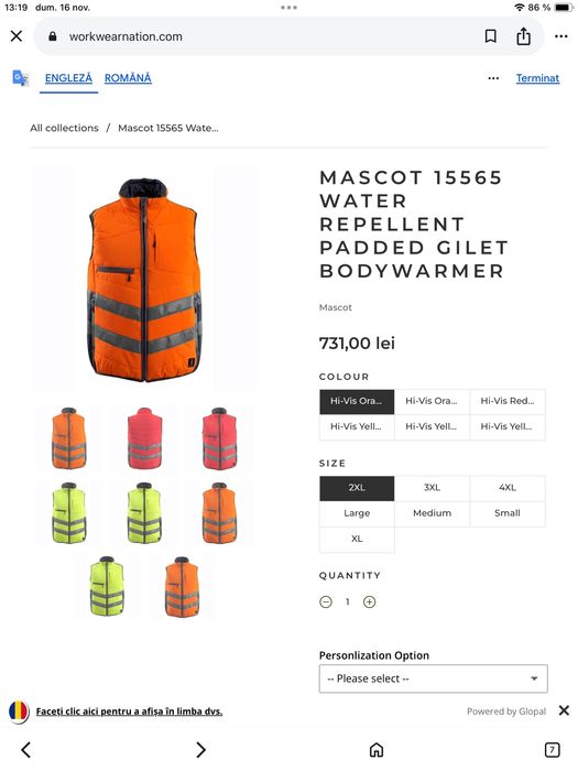 Vesta Profesionala reflectorizanta L