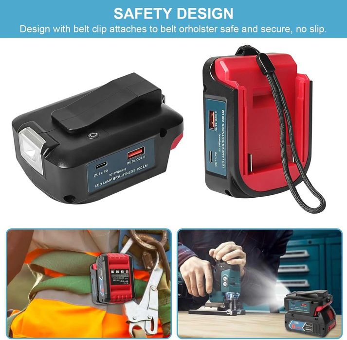 QUPERR USB-A и USB-C адаптер за батерии BOSCH Proffesional 18V,qupper