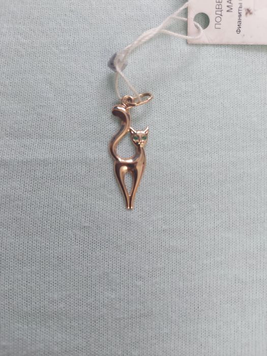 Новая подвеска кулон кошка золото
