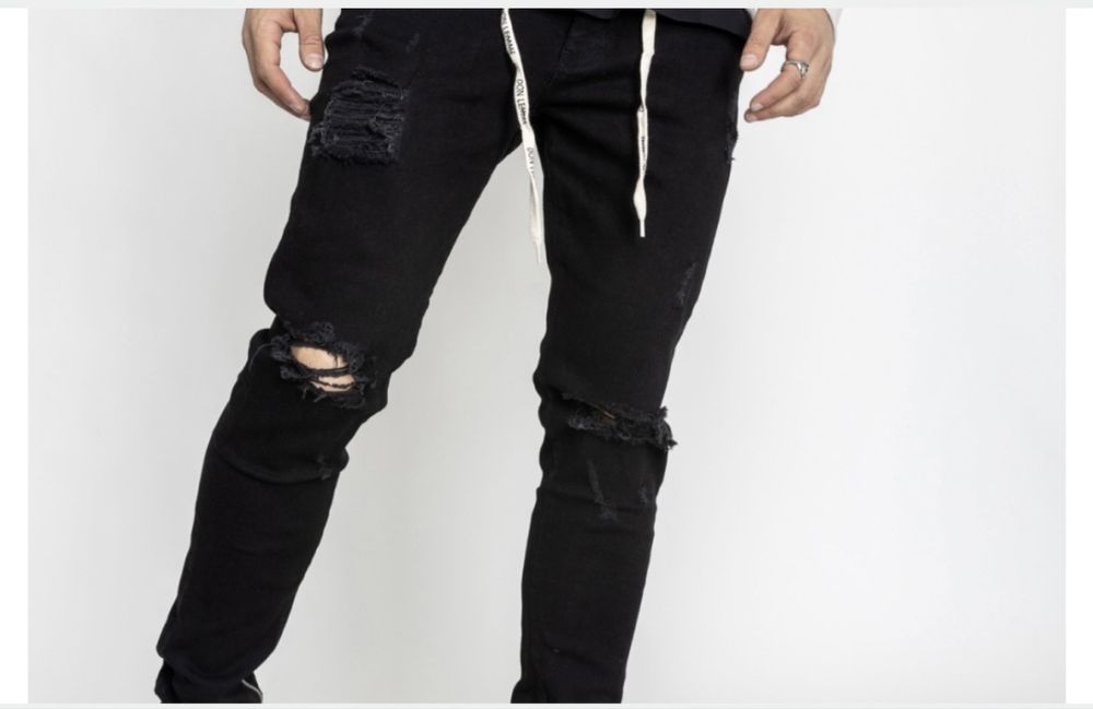 Blugi Rupți Negrii Don Lemme de Barbați