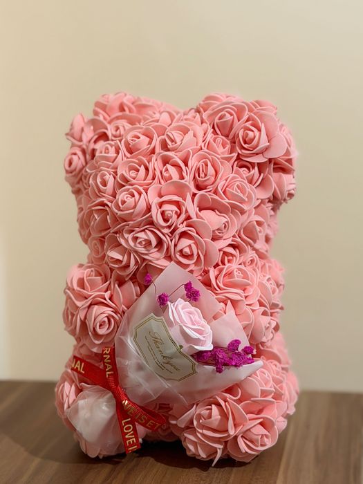 Мече от вечни рози и сърце от вечни рози за Свети Валентин и 8 март