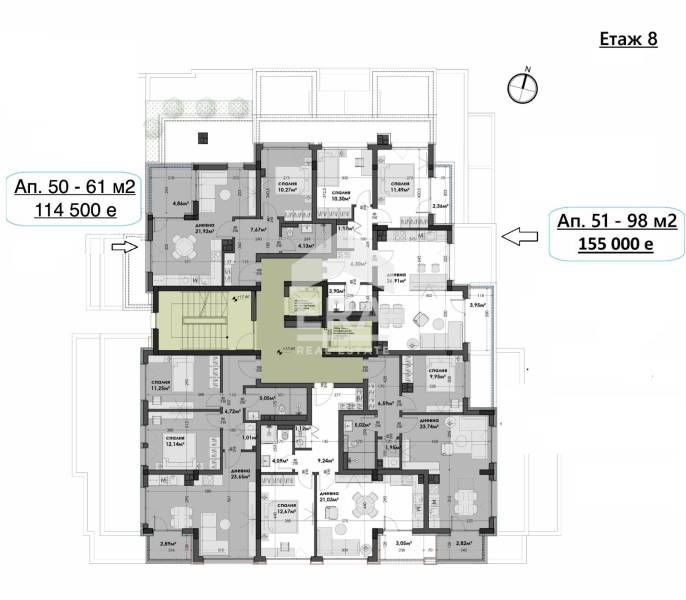 Продава се Двустаен апартамент в Варна, Изгрев - 72 кв.м за 811 €/кв.м - Снимка #1
