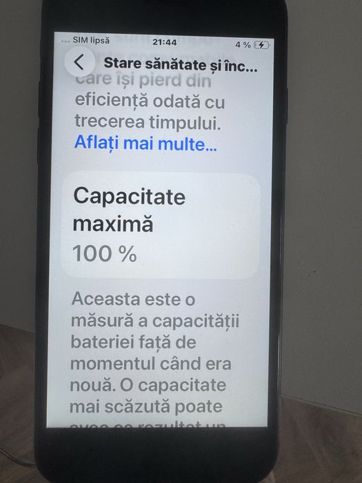 Iphone SE 2020 baterie 100% stare excelenta