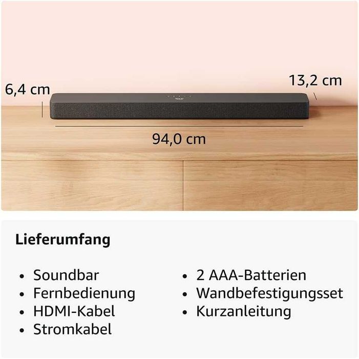 Саундбар Amazon Fire TV Soundbar Plus, Dolby Atmos 3.1