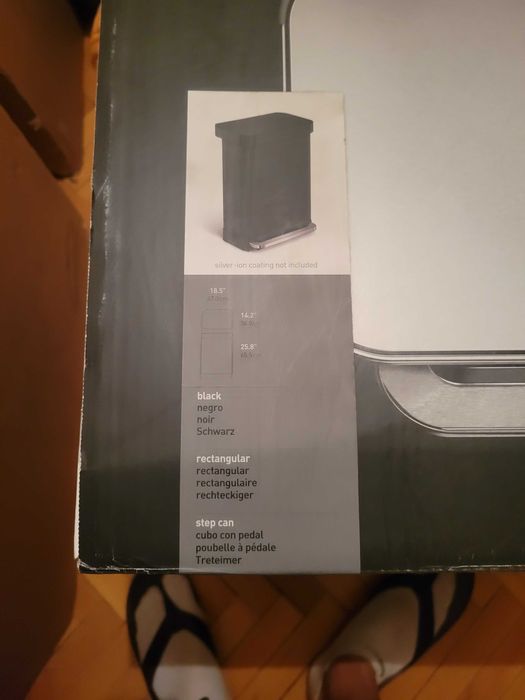 Педална кофа 55L неръждаема стомана - simplehuman матово черна