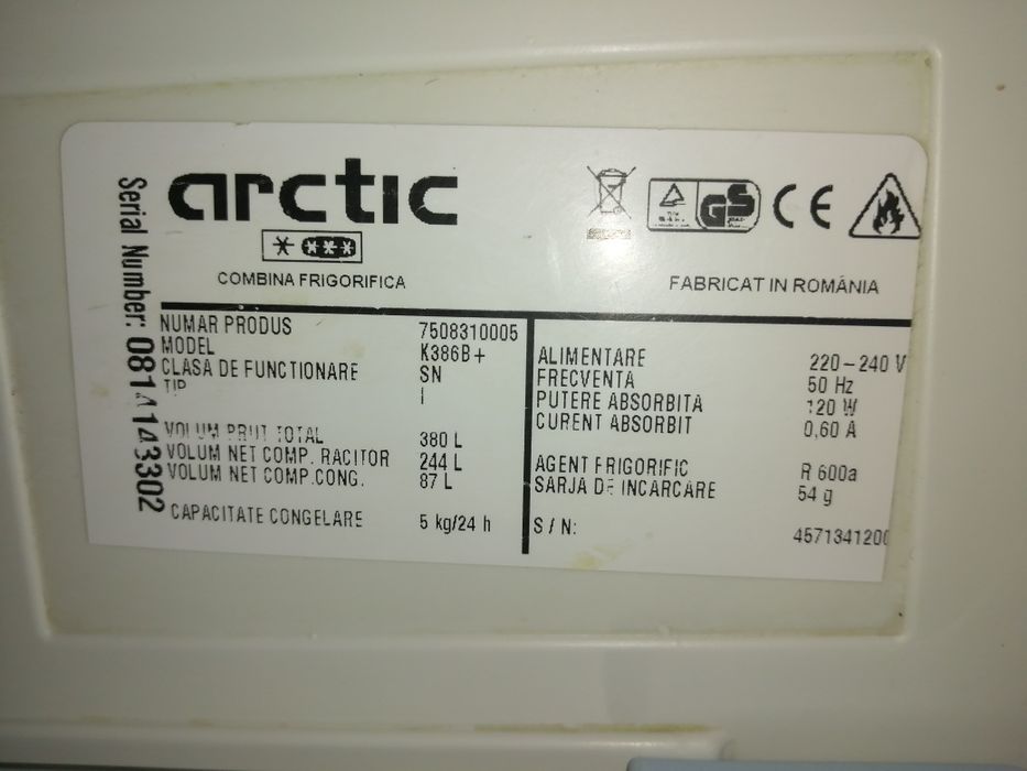 Combină frigorifică Arctic, componente