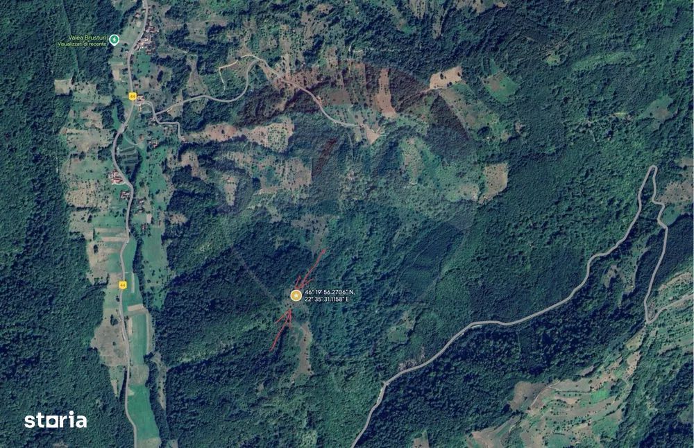 Teren pe deal cu vedere panoramica Halmagiu - Sat Brusturi