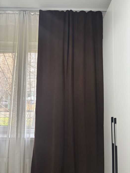 Шторы теневые, коричневые