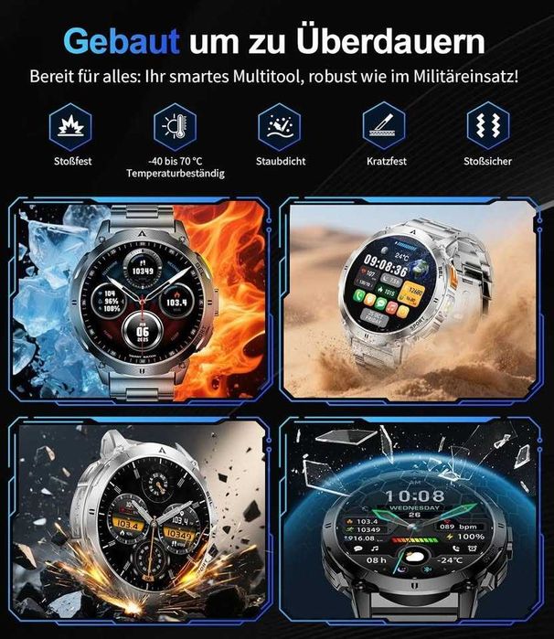 Здрав мъжки първокласен смарт часовник.