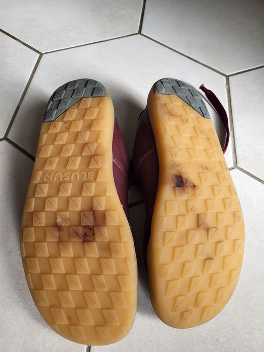 Sneakers Barefoot din piele, vișinii, măr. 37 -lucrați manual, cu talpă de cauciuc durabil TPU, din materiale premium