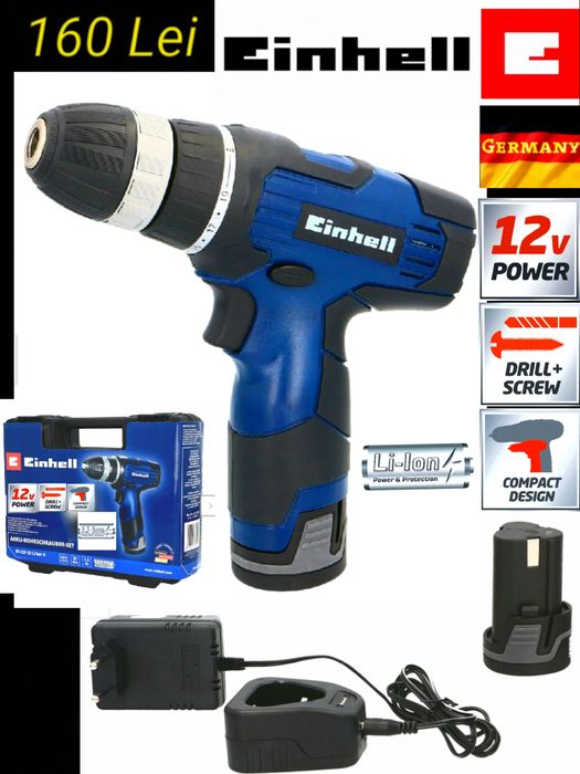 Bormasina (Autofiletanta) cu acumulator EINHELL TH-CD NOUĂ - 160 Lei