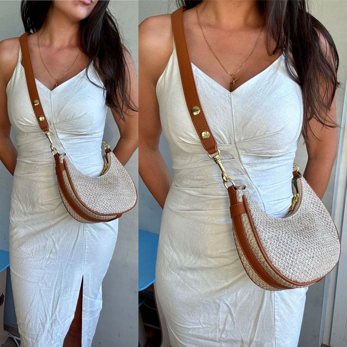 Сламена кафява лятна чанта