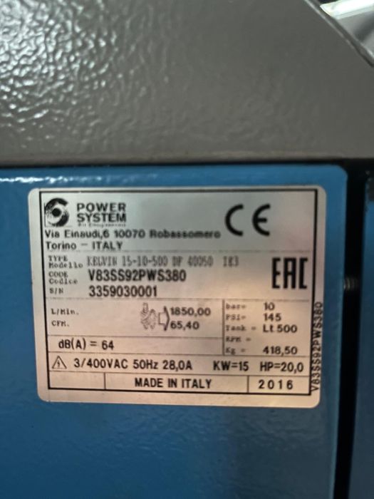 Compresor cu surub Power System 15 kw sh