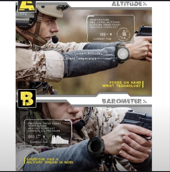 NORTH EDGE Новый тактические часы! Многофункциональный.