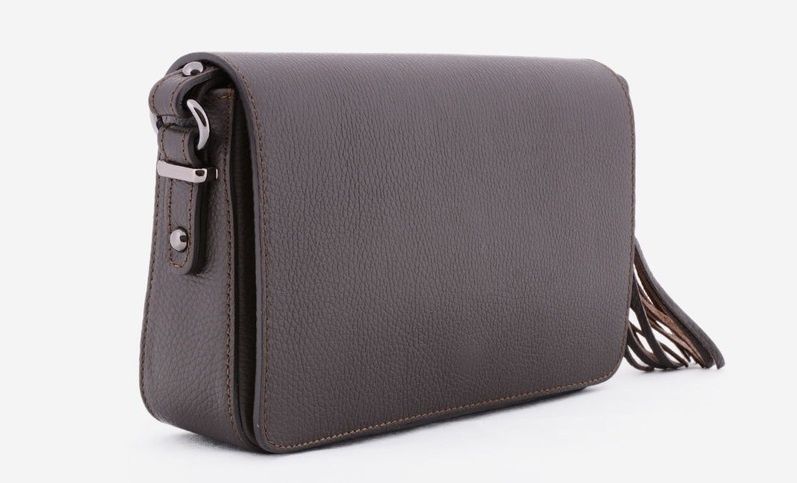 Poșetă cafenie din piele naturală