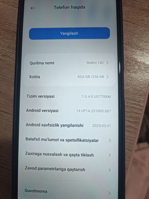 Redmi 14C sotiladi.Holati zor