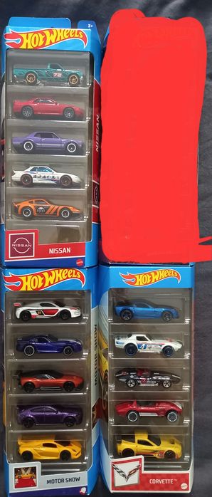 Hot Wheels сетове + 5 pack Corvett, Nissan, MOTOR SHOW 21"