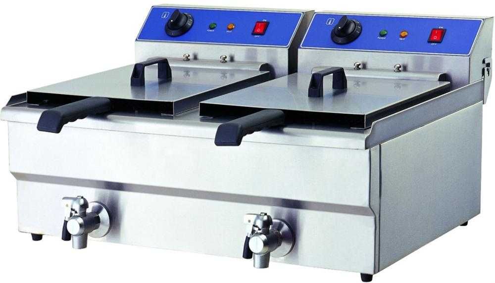 Friteuza electrica dubla 16l+16l cu robineti scurgereTRANSPORT GRATUIT