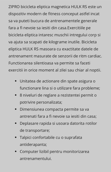 Bicicleta eliptica ZIPRO HULK