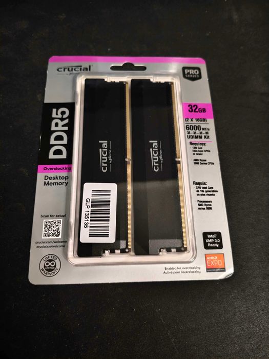 RАМ памет DDR5 6000 различен модел  32GB Kingston/Crucial Нови гаранция 8г